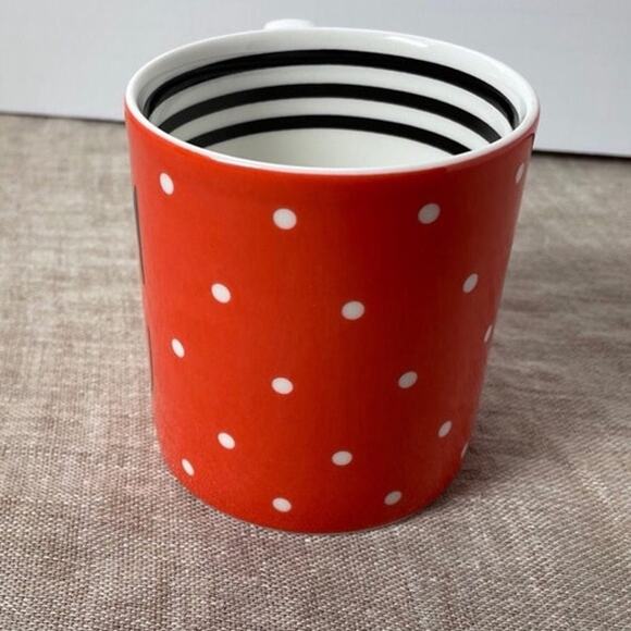 Kate Spade New York To The Letter Lenox "C" Initial Polka Dot Stripes Mug Cup - Picture 6 of 6